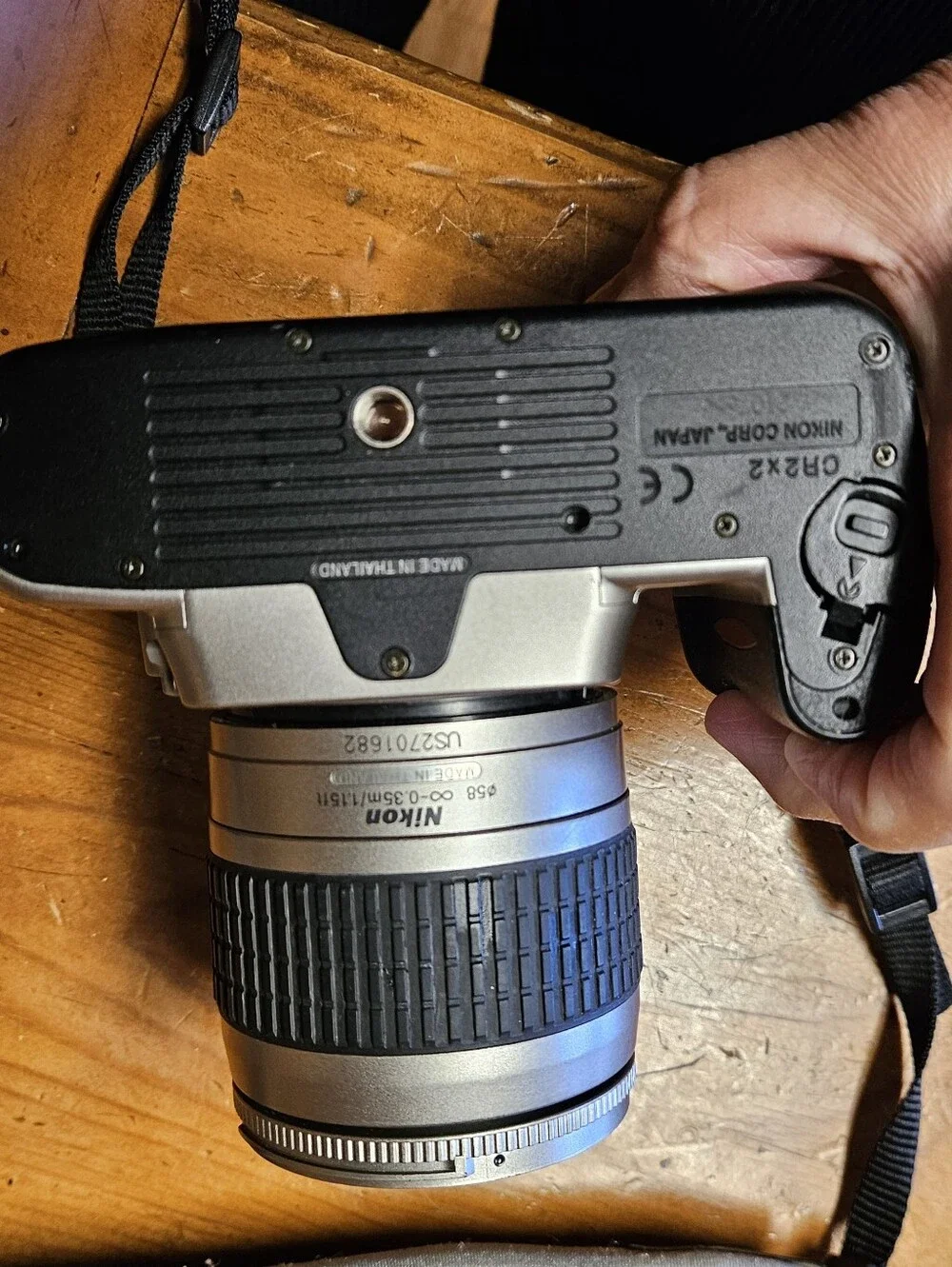 Nikon N55 35mm SLR Film Camera with Black Zoom Lens and Strap